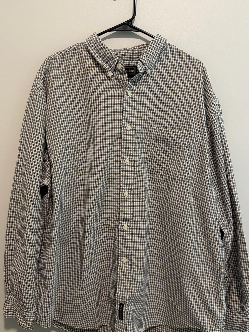 Abercrombie & Fitch Men's Gray Check Button-Down Shirt